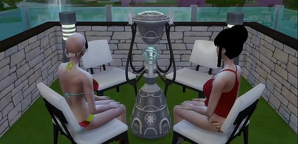  Hinata y sus amigas Cap 12 fuero ala piscina y videl le dice a madara que si se puede hacer un trio con ella y su amiga